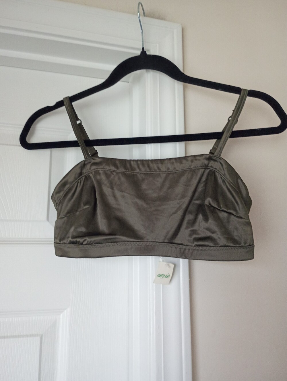 aerie Olive Satin Camisole Bralette